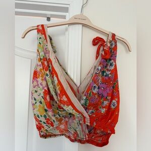 Free People Floral Multicolor Women's Tie Top